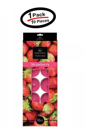 10 Pieces Strawberry Tealights Candles Highly Scented Bulk 2.5 Hours Burn Time