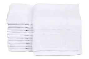 120 Pack New Cotton Blend Economy Bath Mats (White,18x25 inches) Light Weight Fast Drying Commercial Grade Bath Rugs