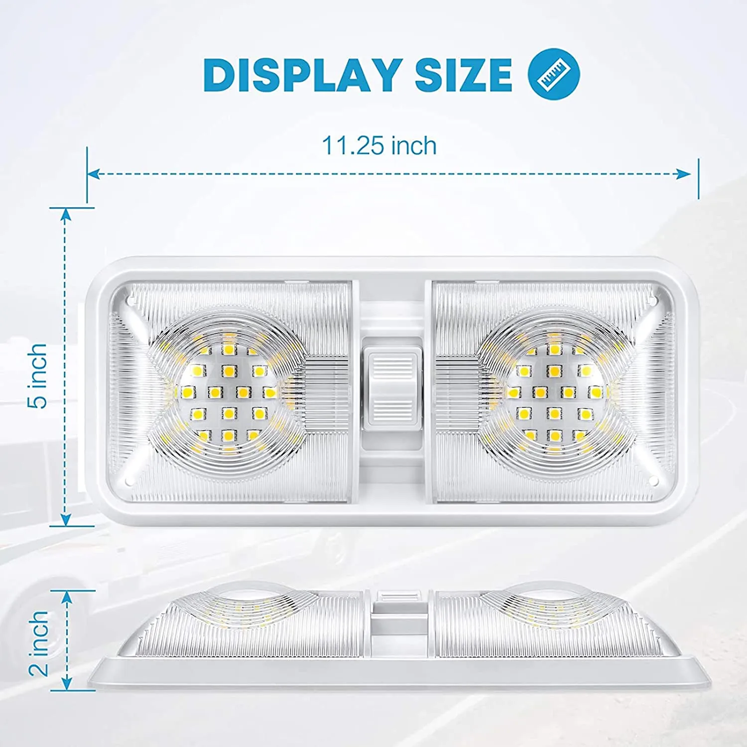 12V LED Double Dome Light, 2 Pack