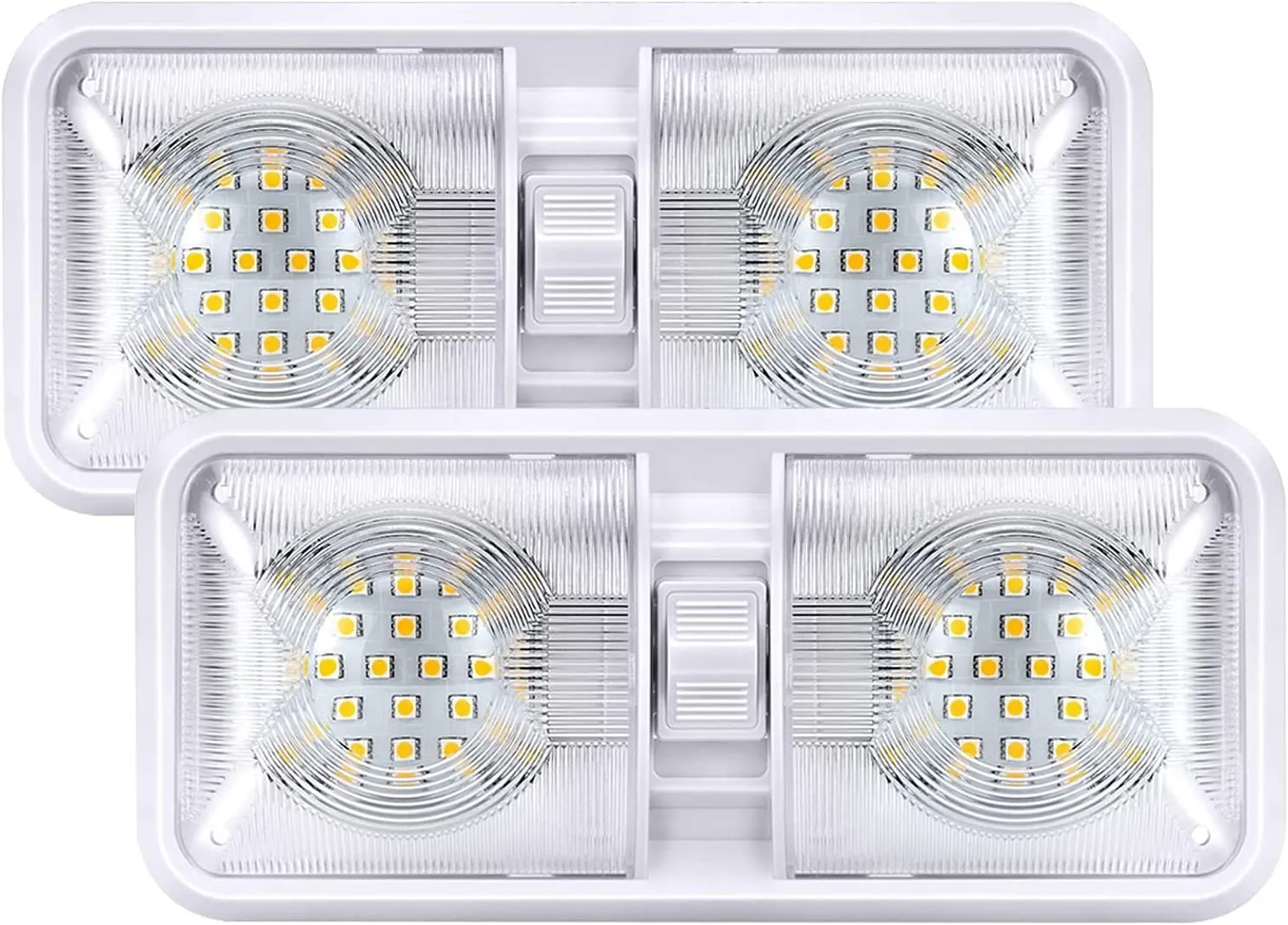 12V LED Double Dome Light, 2 Pack
