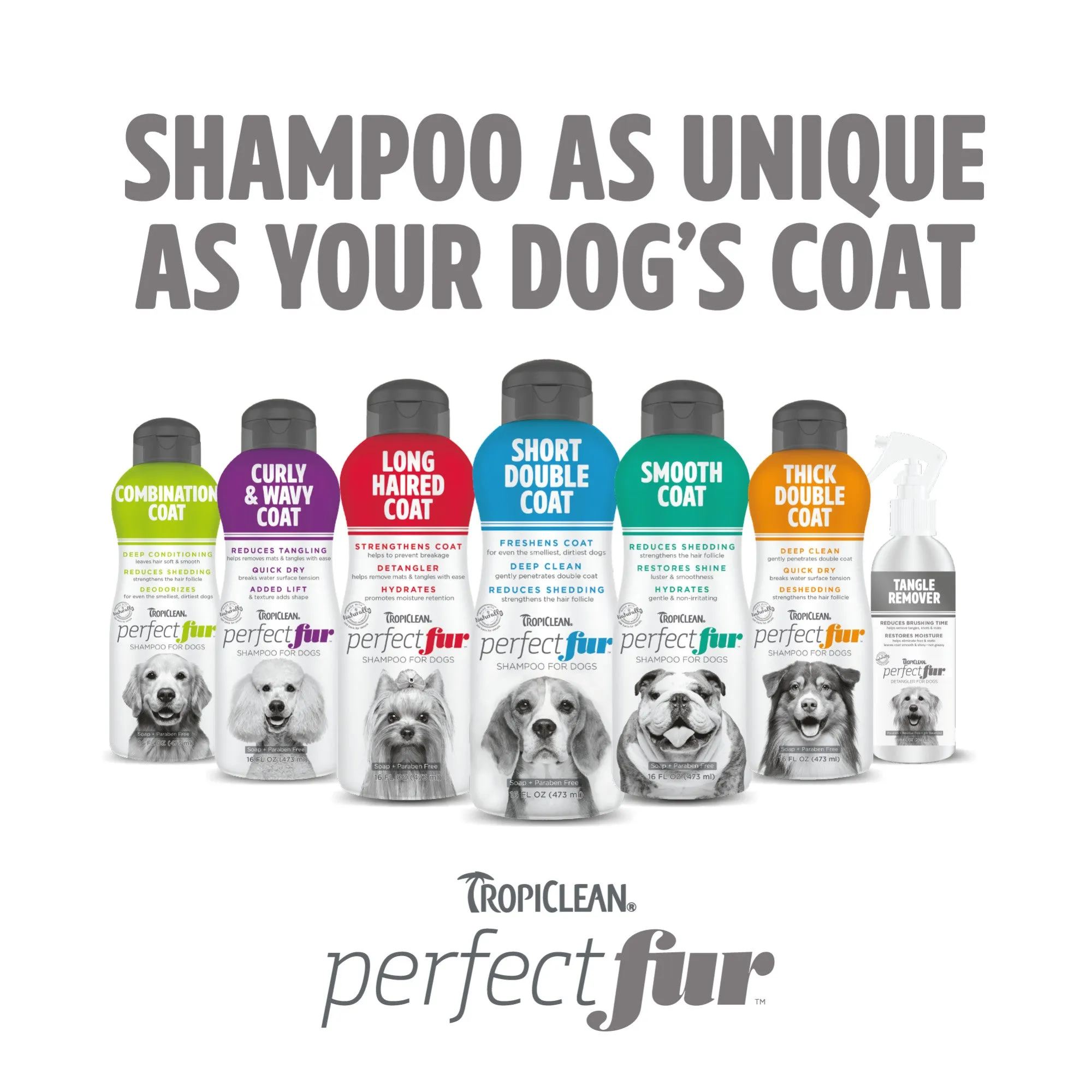 20% OFF: Tropiclean PerfectFur™ Long Haired Coat Shampoo For Dogs