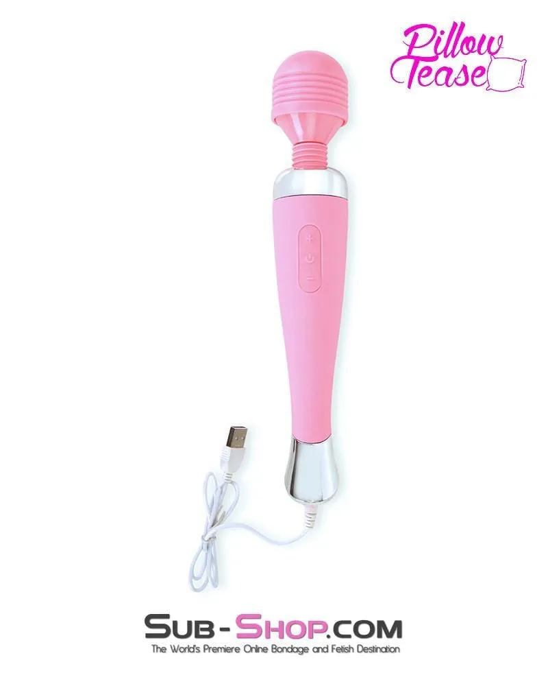 3766E      Waterproof 10 Function USB Rechargeable Pink Fairy Magic Wand Vibrator - LAST CHANCE - Final Closeout!