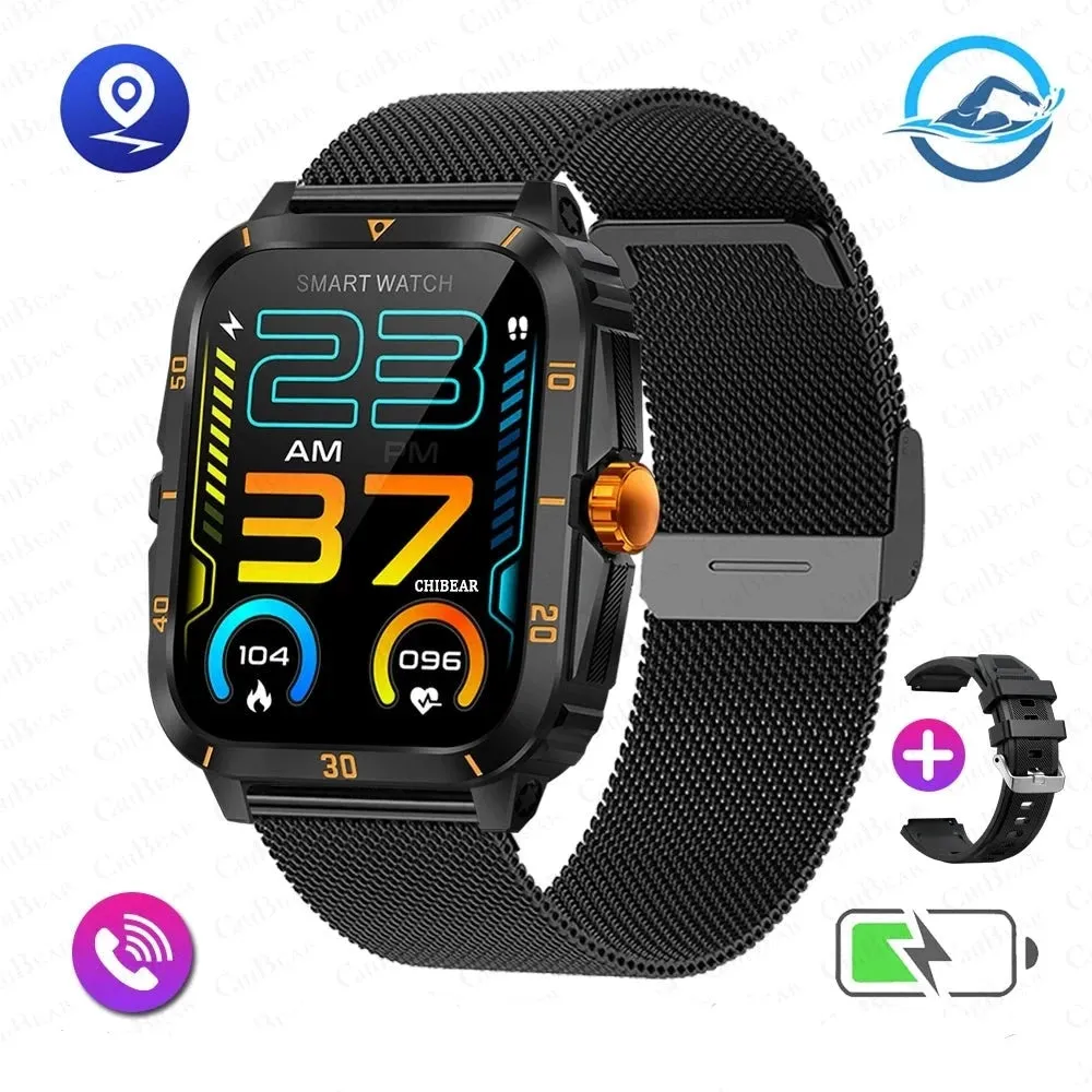 3ATM Waterproof  Outdoor Sport Bluetooth Call 430mAh 2.0'' Smart Watch Men