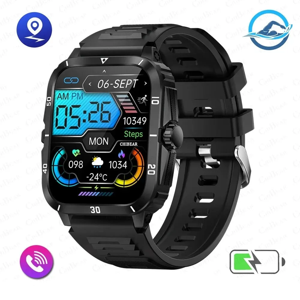 3ATM Waterproof  Outdoor Sport Bluetooth Call 430mAh 2.0'' Smart Watch Men