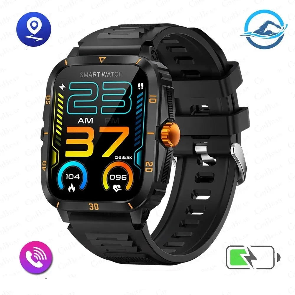 3ATM Waterproof  Outdoor Sport Bluetooth Call 430mAh 2.0'' Smart Watch Men