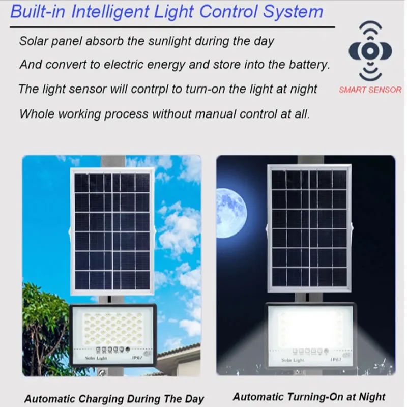 400W Pure White Lens Solar Flood Light