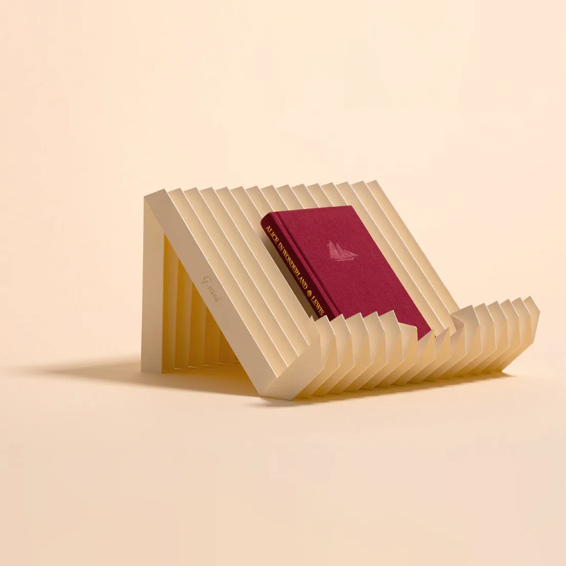 60g Book Stand made from pH-neutral Recycled Paper"g.Stand" - Beige