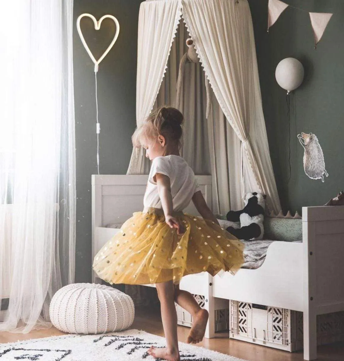 A Little Lovely Company Heart Neon Wall Light in Yellow