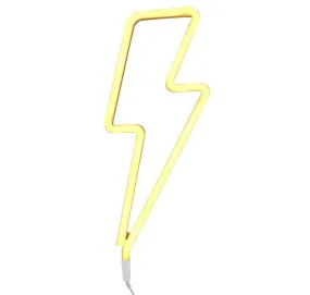 A Little Lovely Company Lightening Bolt Neon Wall Light in Yellow