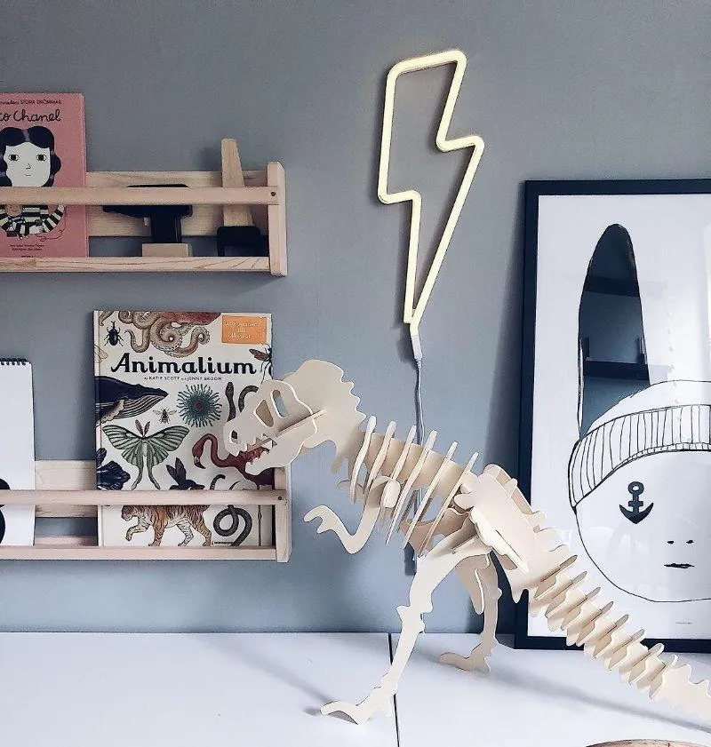 A Little Lovely Company Lightening Bolt Neon Wall Light in Yellow