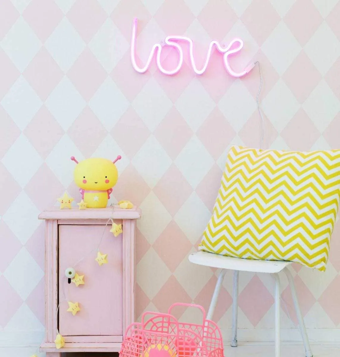 A Little Lovely Company Love Neon Wall Light in Pink