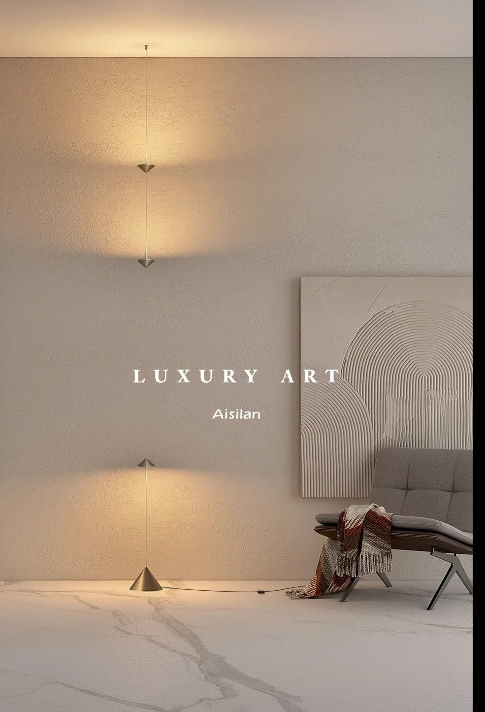 AiS Pyra - Led  Floor Lamp Long Strip Hourglass Shape Anti-glare
