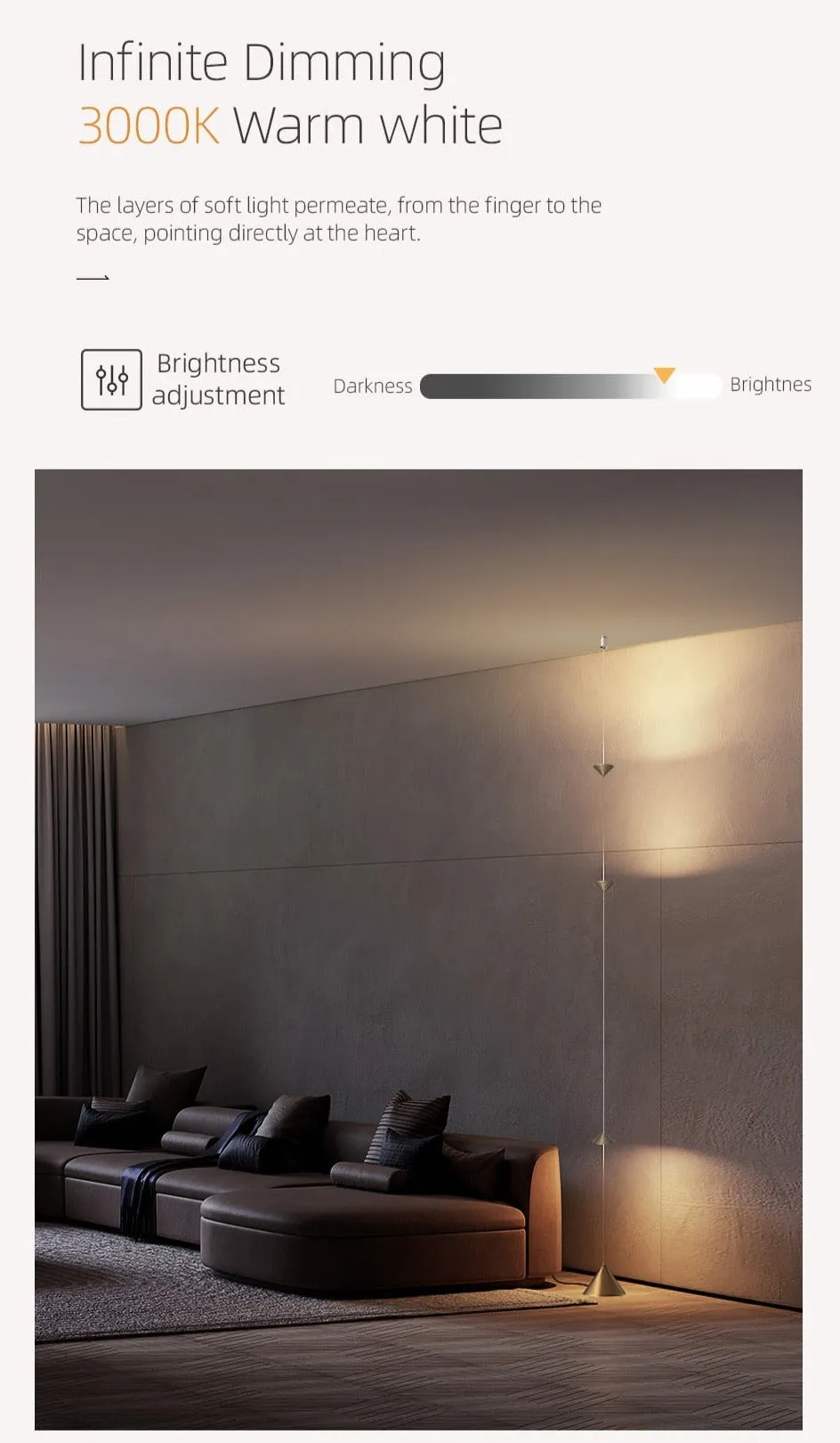 AiS Pyra - Led  Floor Lamp Long Strip Hourglass Shape Anti-glare