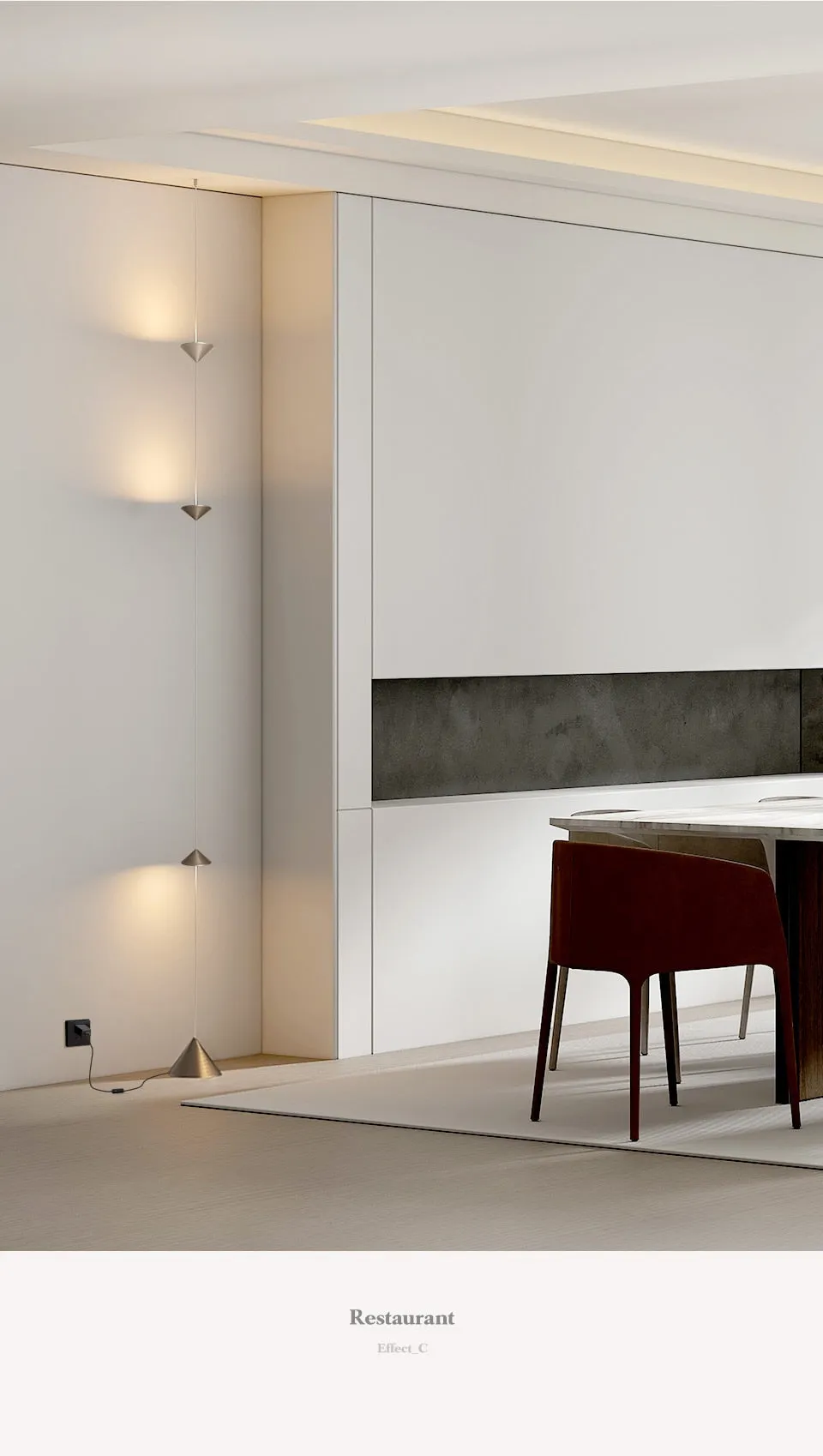 AiS Pyra - Led  Floor Lamp Long Strip Hourglass Shape Anti-glare