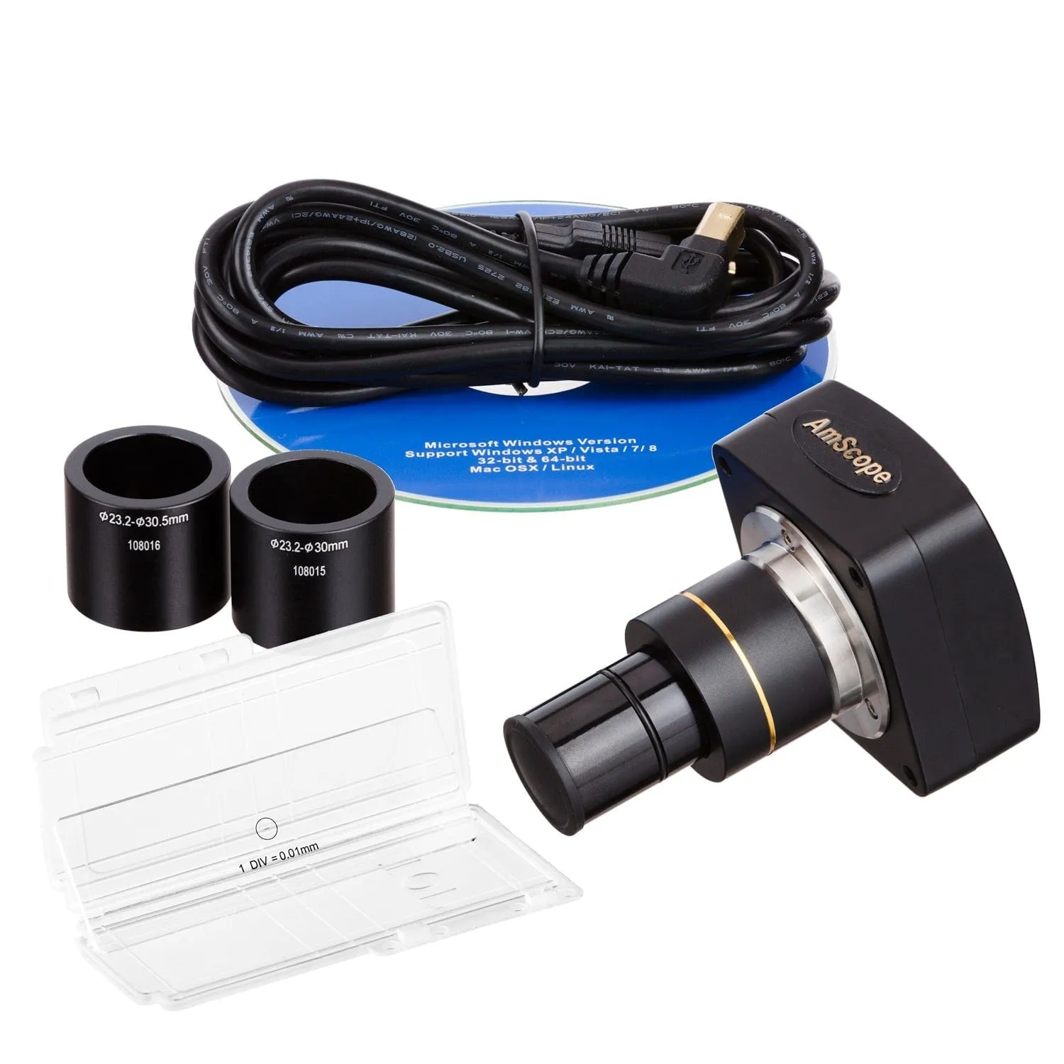 AmScope SM-4B Series Binocular Zoom Stereo Microscope with 8W Fluorescent Ring Light and Optional Digital Camera on Double Arm Boom Stand