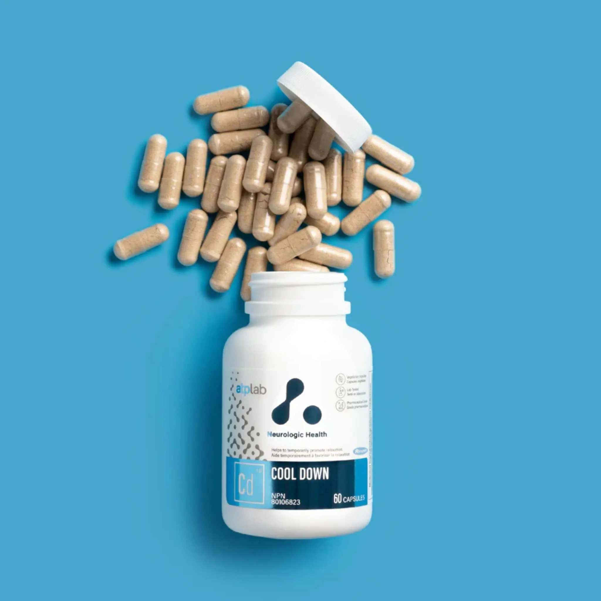 ATP Lab Cool Down, Stress, Anxiety and Depression Support, 60 Vegetable Capsules
