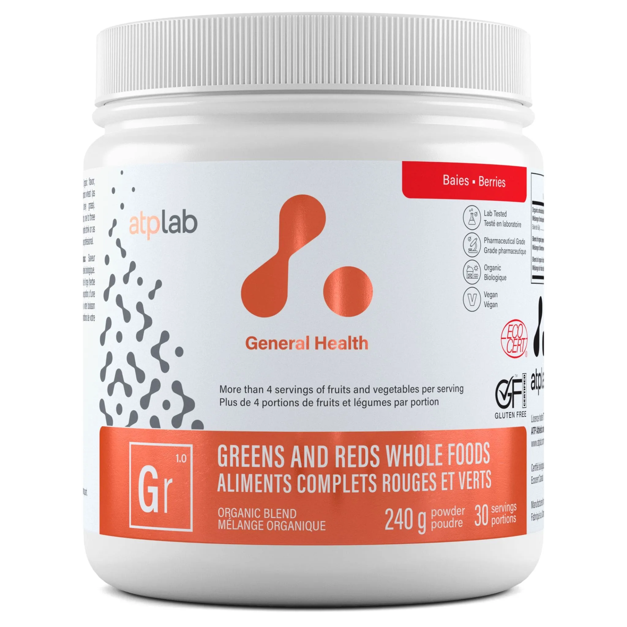 ATP Lab Greens & Reds Whole Foods Powder, 240g