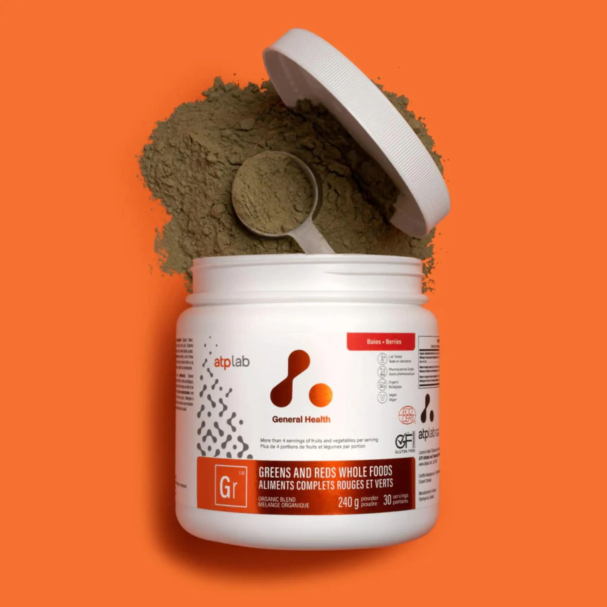 ATP Lab Greens & Reds Whole Foods Powder, 240g