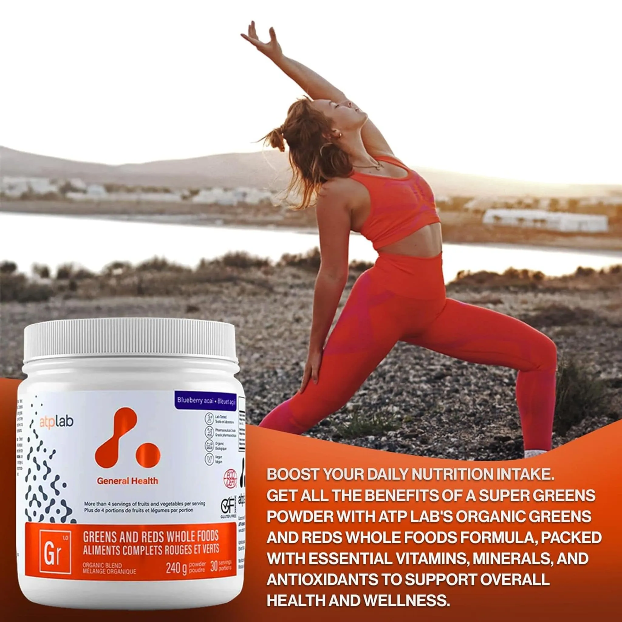 ATP Lab Greens & Reds Whole Foods Powder, 240g