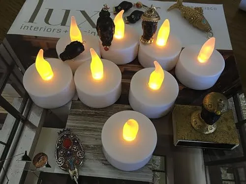 B S NATURAL Smokeless Eco Friendly Home décor White LED Lights Candle (pack of 12)
