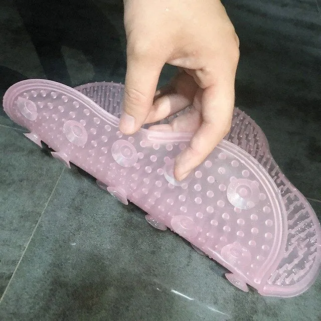 Bathroom Accessories Silicone Bath Massage Cushion Brush Anti-slip Bath Mat for Lazy Wash Feet Clean Dead Skin Bathroom