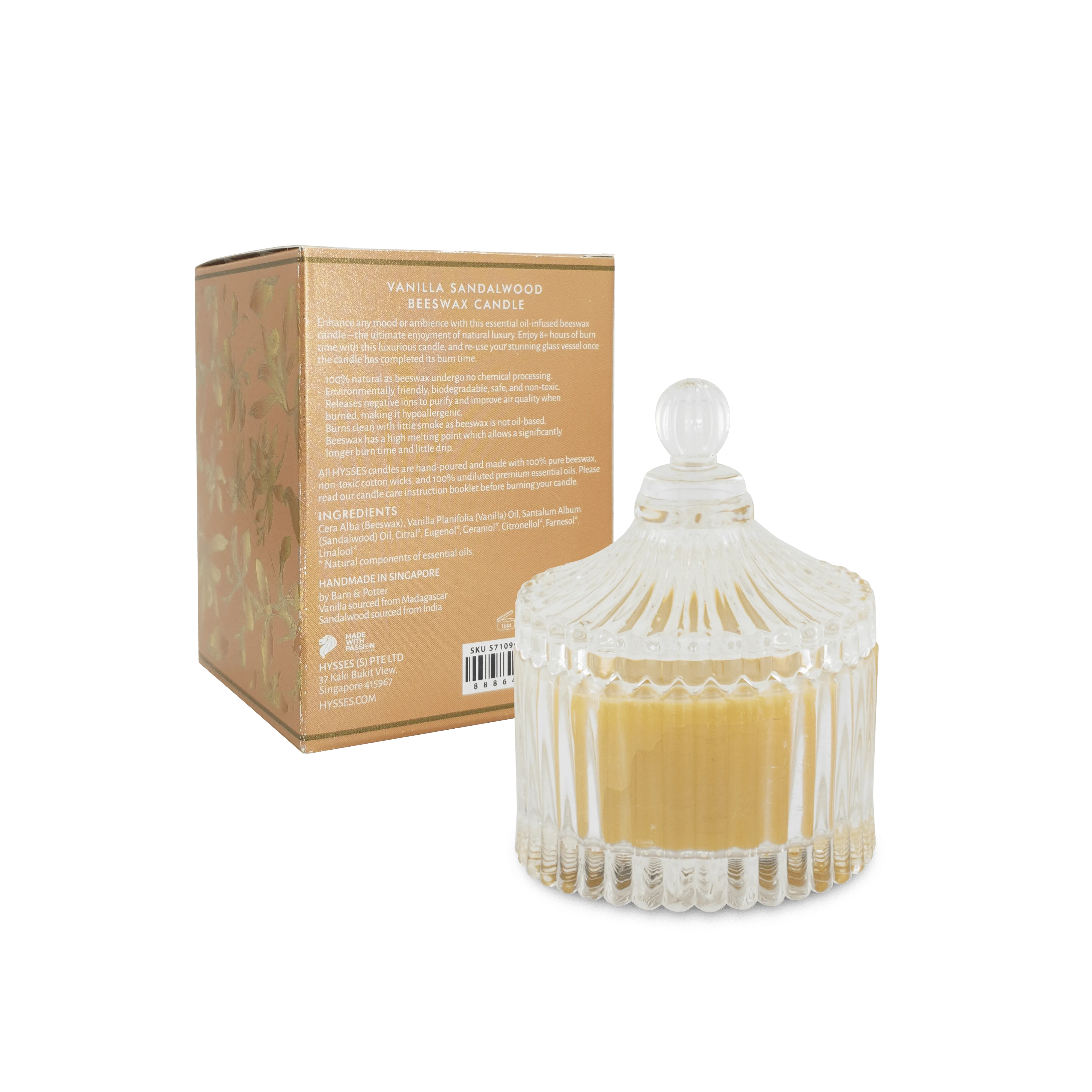 Beeswax Candle Vanilla Sandalwood