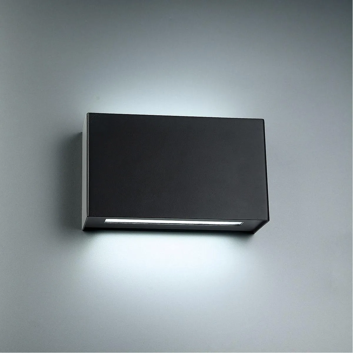 Blok 12 In LED Wall Light 3000K Black Finish