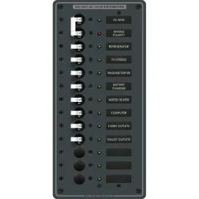 Blue Sea 8585 Breaker Panel - AC Main   11 Positions (European) - White