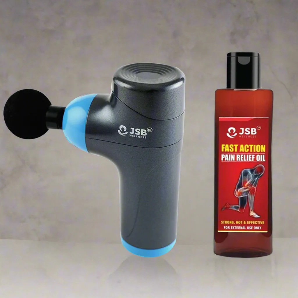 Body Pain Relief Products Combo : Massage Gun with Joint Pain Relief Oil