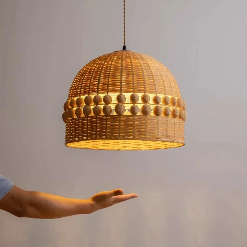 Bohemian Creative Bamboo Woven Pendant Hanging Lighting or Living Room & Dining Spaces