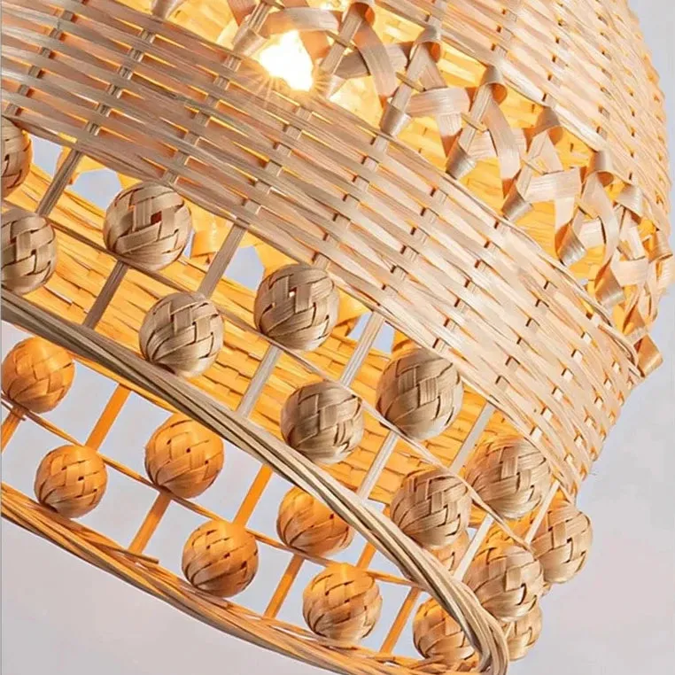 Bohemian Creative Bamboo Woven Pendant Hanging Lighting or Living Room & Dining Spaces