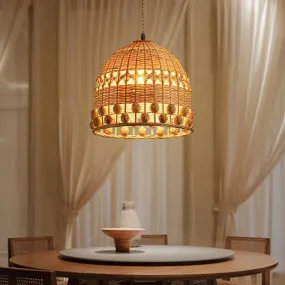 Bohemian Creative Bamboo Woven Pendant Hanging Lighting or Living Room & Dining Spaces