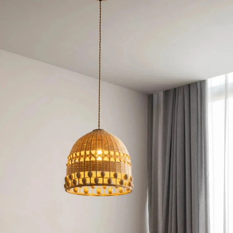 Bohemian Creative Bamboo Woven Pendant Hanging Lighting or Living Room & Dining Spaces