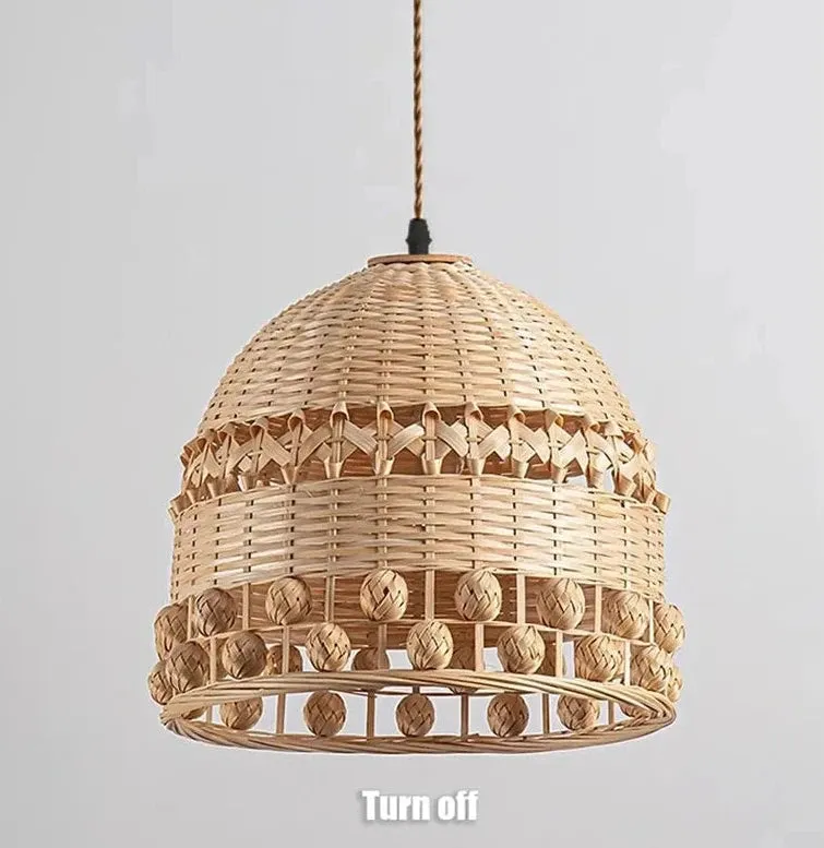 Bohemian Creative Bamboo Woven Pendant Hanging Lighting or Living Room & Dining Spaces