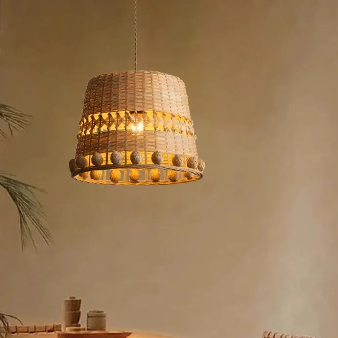 Bohemian Creative Bamboo Woven Pendant Hanging Lighting or Living Room & Dining Spaces
