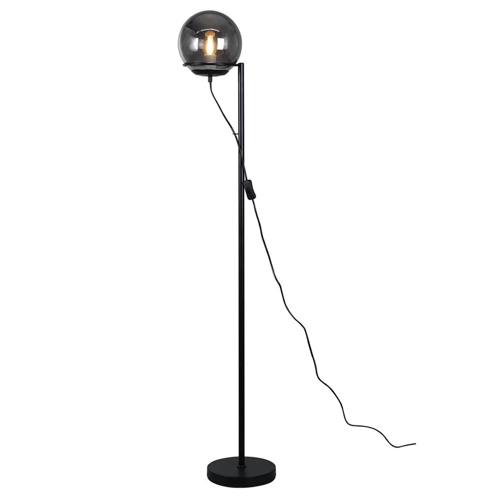 Brianna Orb Floor Lamp - Opal or Smoky Glass Shade, 1470mm High, PL0290