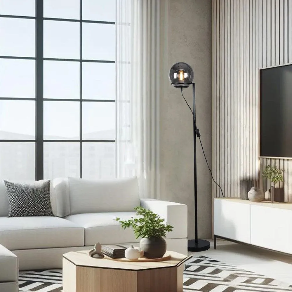 Brianna Orb Floor Lamp - Opal or Smoky Glass Shade, 1470mm High, PL0290