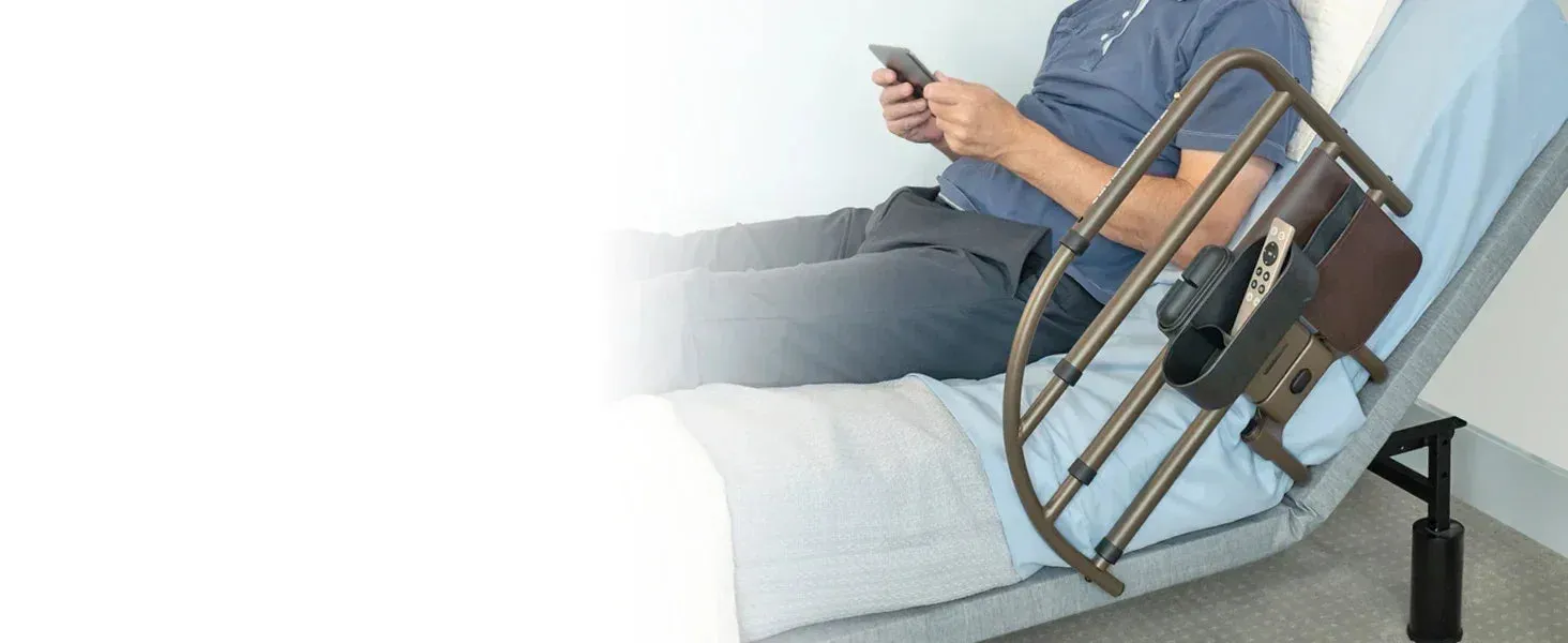 Click Extendable Bed Rail, Removable Bed Handle for Elderly, Safe and Easy to Use Adjustable Assist Rail for Seniors, Prevents F