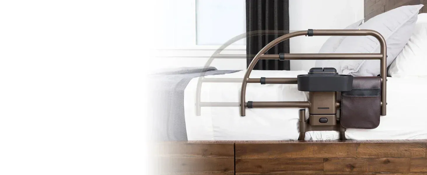 Click Extendable Bed Rail, Removable Bed Handle for Elderly, Safe and Easy to Use Adjustable Assist Rail for Seniors, Prevents F