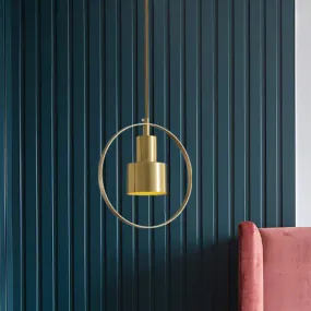 Colonial Brass 2-Tier Tube Down Lighting Pendant Lamp Kit - 1-Light, Metallic Finish with Hanging Ring