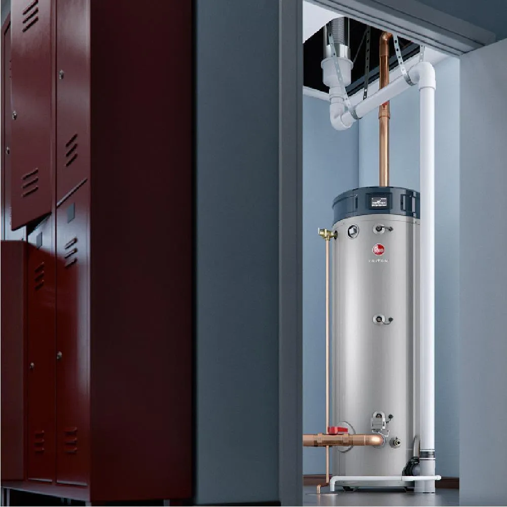 Commercial Triton Premium Heavy Duty High Eff 100 Gal. 250K BTU ULN Natural Gas ASME Power Direct Vent Tank Water Heater
