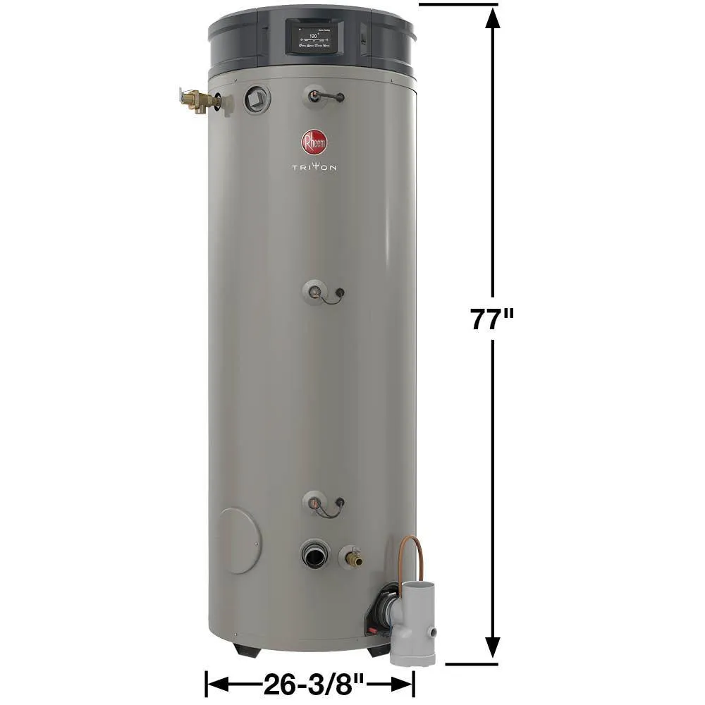Commercial Triton Premium Heavy Duty High Eff 100 Gal. 300K BTU ULN Natural Gas ASME Power Direct Vent Tank Water Heater