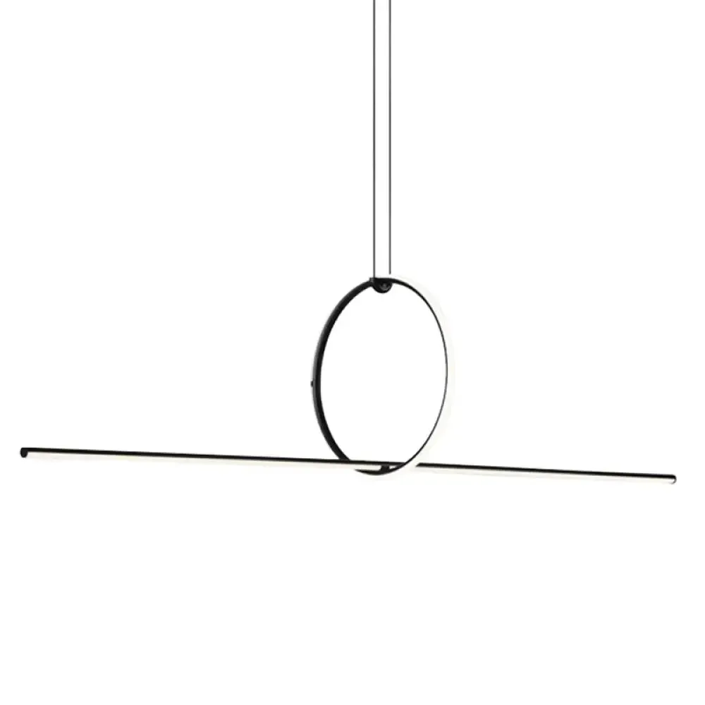 Contemporary Metal LED Hanging Pendant Light for Offices - Black