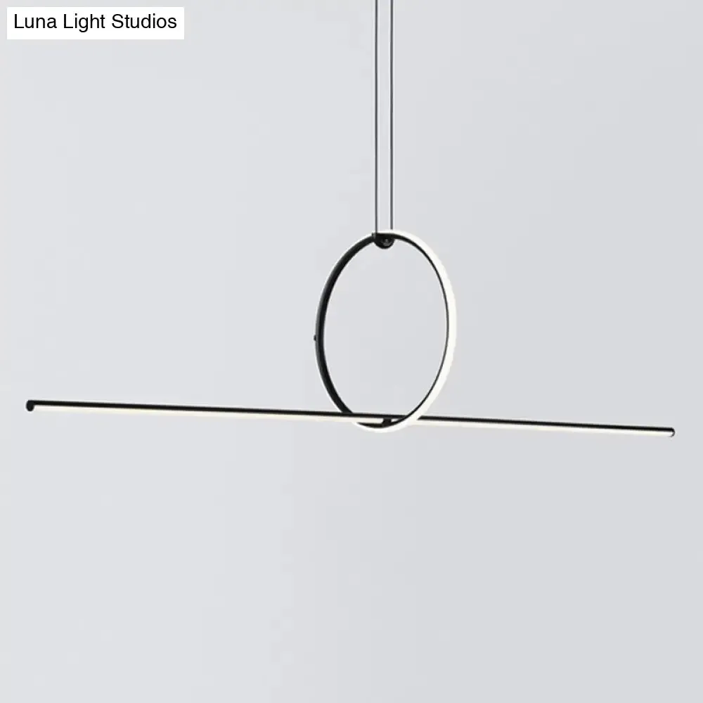 Contemporary Metal LED Hanging Pendant Light for Offices - Black