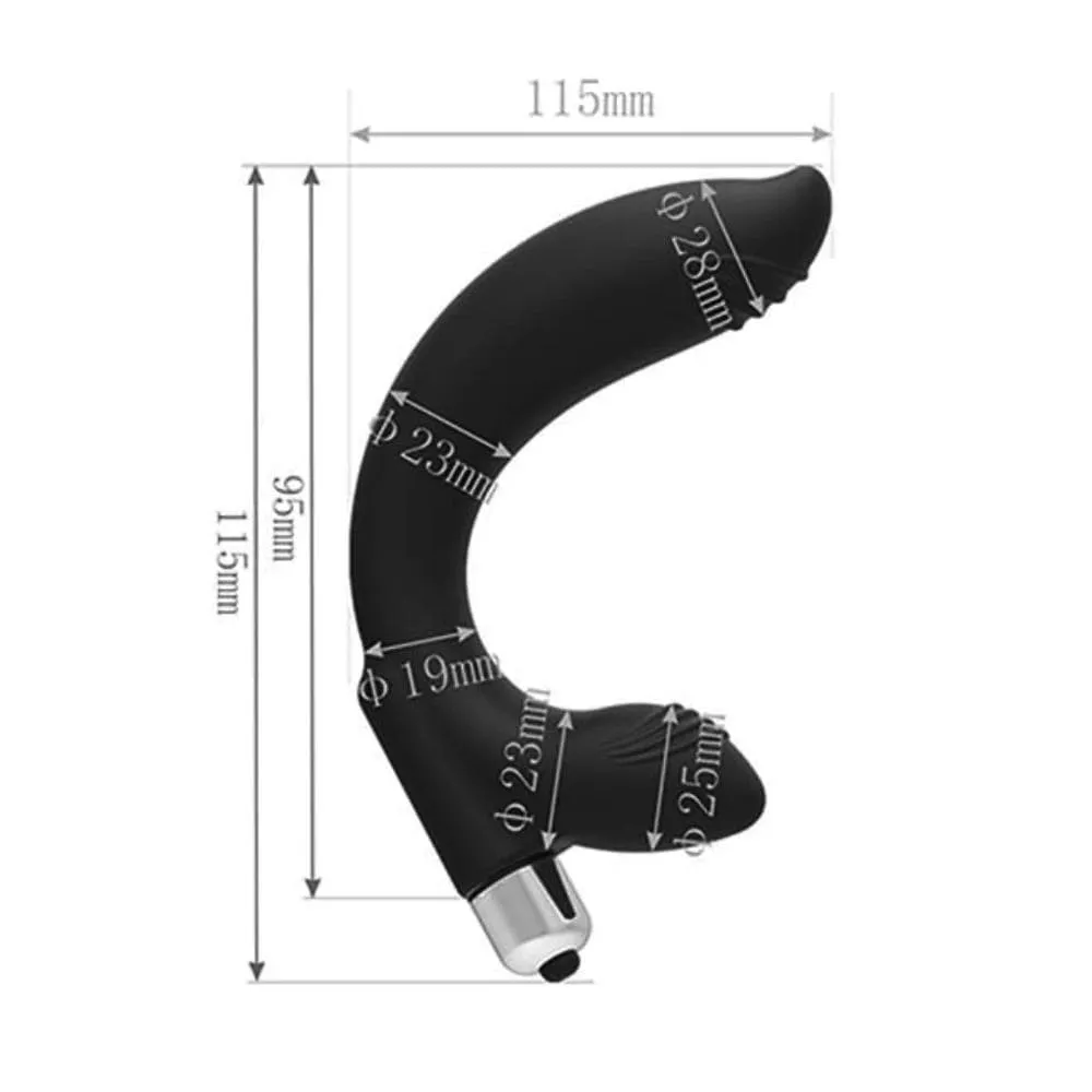 Curved Anal Vibrating P-Spot Massager