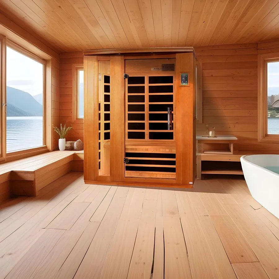 Dynamic Lugano 3-Person Ultra Low EMF FAR Infrared Sauna - Canadian Hemlock