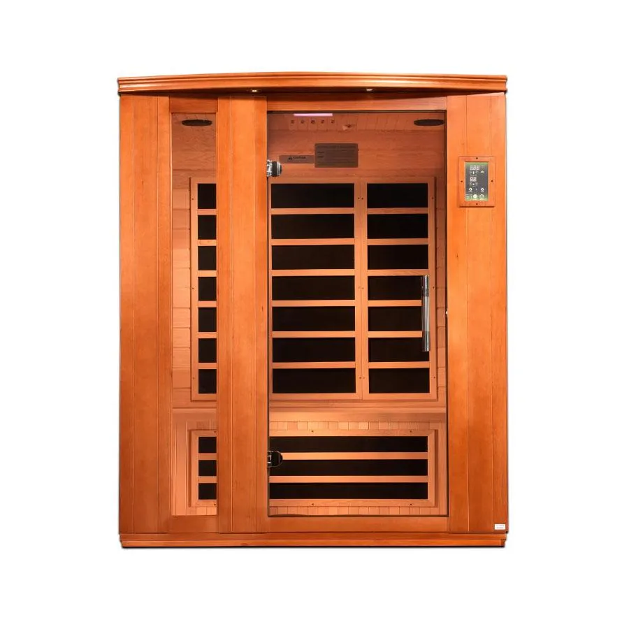 Dynamic Lugano 3-Person Ultra Low EMF FAR Infrared Sauna - Canadian Hemlock