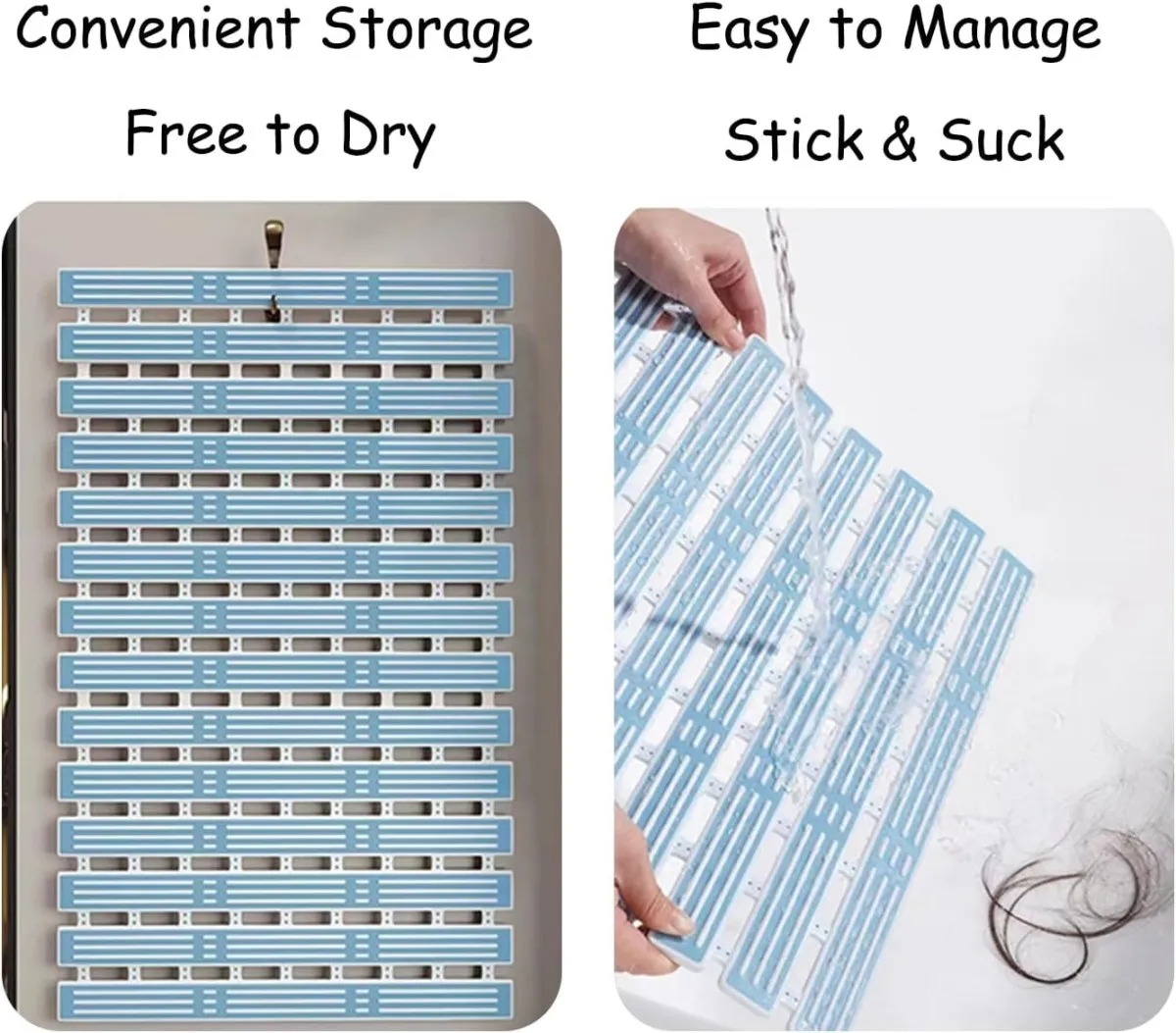 Eco-Friendly Non-Slip Bath/Shower Mat with Rapid Drainage - Ideal for Bathroom or Kitchen Floor (27" x 16"/68 x 40cm)