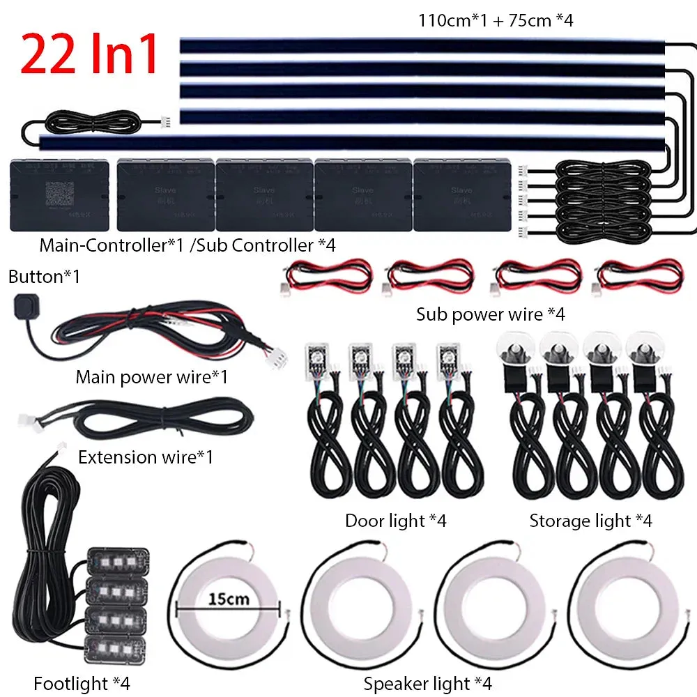Emitting Color: 4300K White Yellow - 18 in 1 Dual Zone Symphony