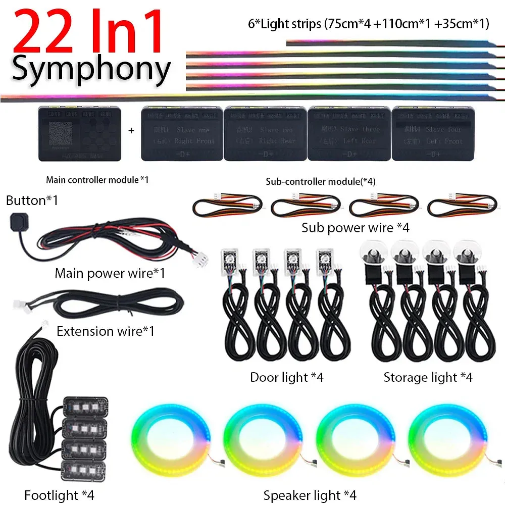 Emitting Color: 4300K White Yellow - 18 in 1 Dual Zone Symphony